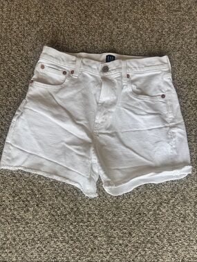 GAP White Denim High-Rise Shorts